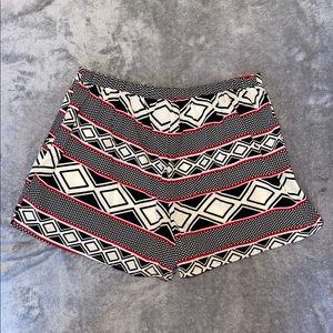 Red, white and black shorts